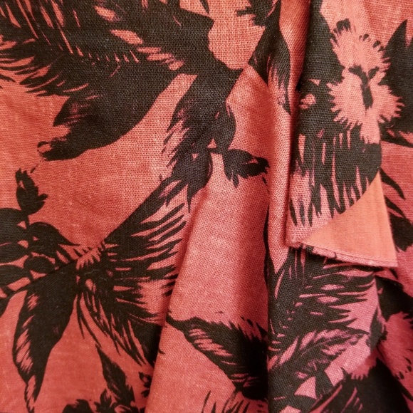 ASOS Linen Havana Printed Ruffle Pencil Skirt - Picture 5 of 5